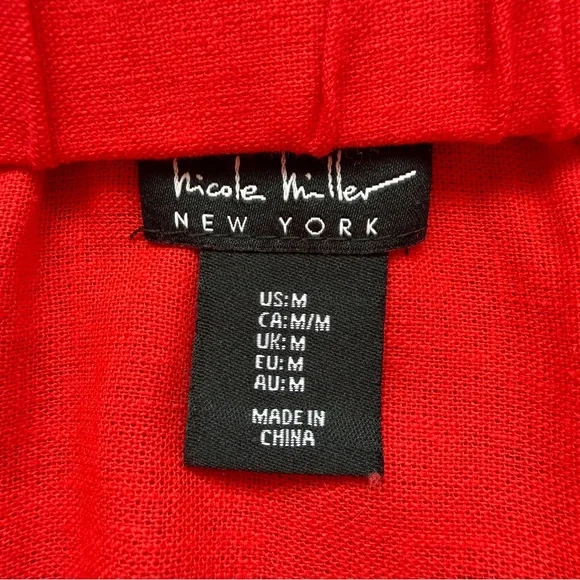 Nicole Miller Linen Blend Skirt Set Womens Medium Tiered Maxi Vacation Cruise - Picture 7 of 12